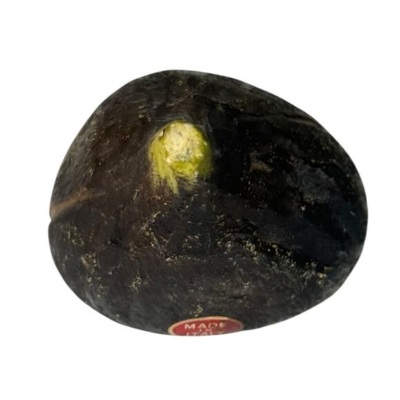 Italian Alabaster Faux Fig Carved Stone Fruit Realistic Vintage Heavy Bowl Decor - Picture 3 of 9